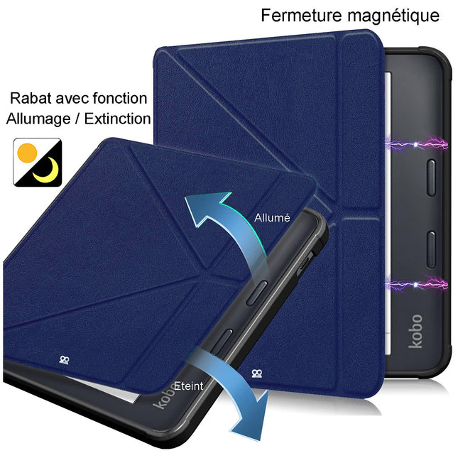 Etui IBROZ Origami Kobo Libra Colour 2024 bleu