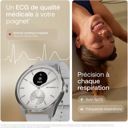 Montre santé WITHINGS Scanwatch 2 42mm Blanche