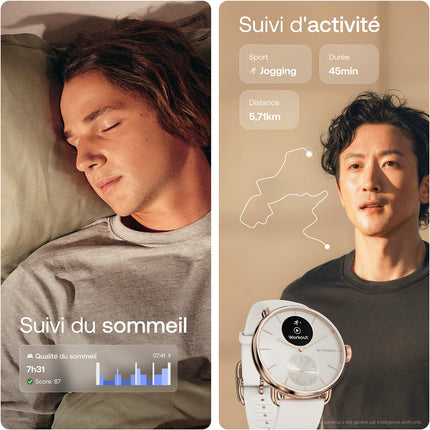 Montre santé WITHINGS ScanWatch 2 Rose Gold 38mm + bracelet milanese offert