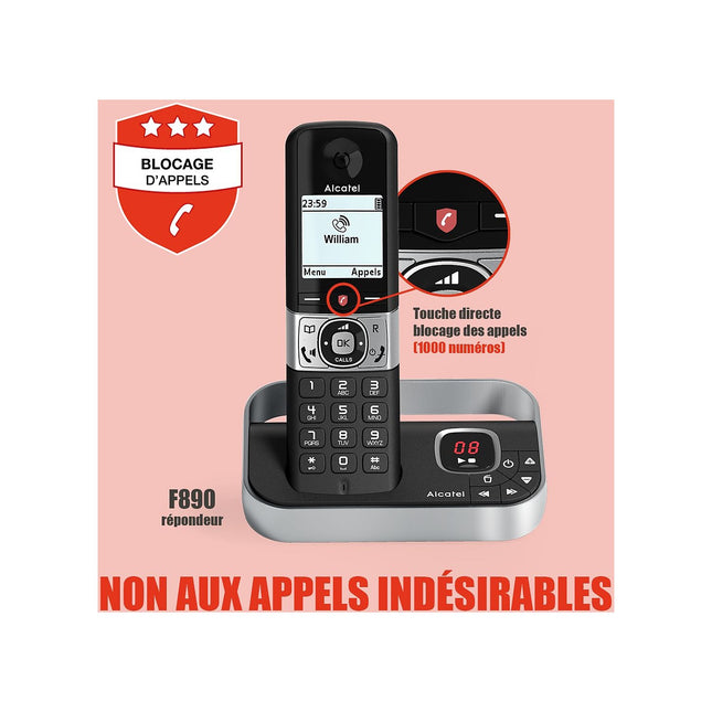 Téléphone sans fil ALCATEL F890 Voice Duo Noir