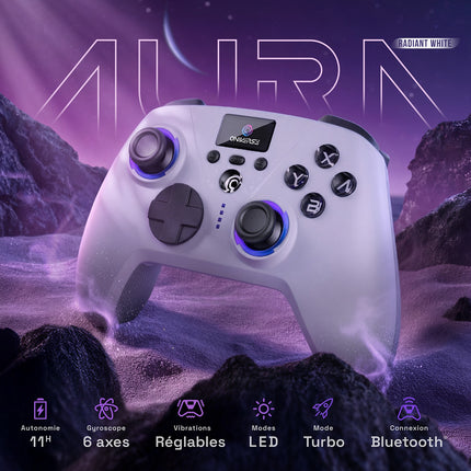 Manette ONIVERSE Aura avec Écran Sans fil Blanche
