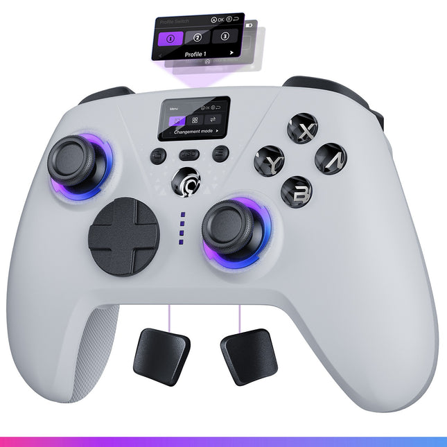 Manette ONIVERSE Aura avec Écran Sans fil Blanche