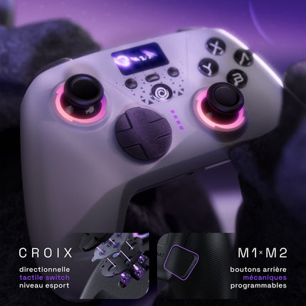 Manette ONIVERSE Aura avec Écran Sans fil Blanche