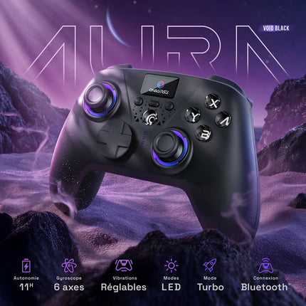 Manette ONIVERSE Aura avec Écran Sans fil Noire