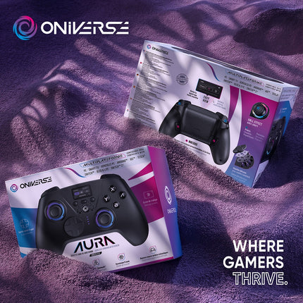 Manette ONIVERSE Aura avec Écran Sans fil Noire