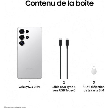 Smartphone SAMSUNG Galaxy S25 Ultra Argent Titane 512Go Reconditionné