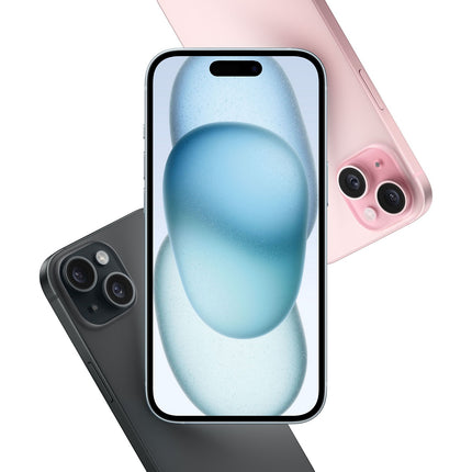 Smartphone APPLE iPhone 15 Noir 256Go Très Bon État avec Batterie Neuve - Reconditionné