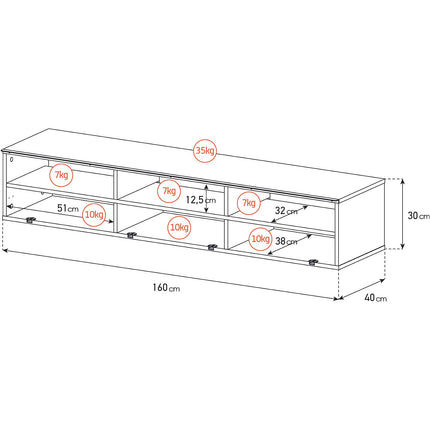 Meuble TV MELICONI Roses 160 cm bois