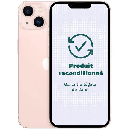 Smartphone APPLE iPhone 13 5G 128Go Rose Excellent État avec Batterie Neuve - Reconditionné