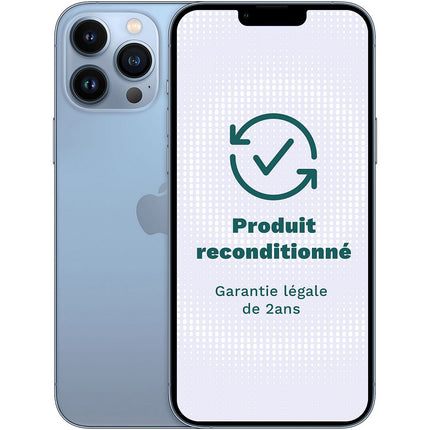 Smartphone APPLE iPhone 13 Pro Max Bleu 128Go Excellent État avec Batterie Neuve - Reconditionné