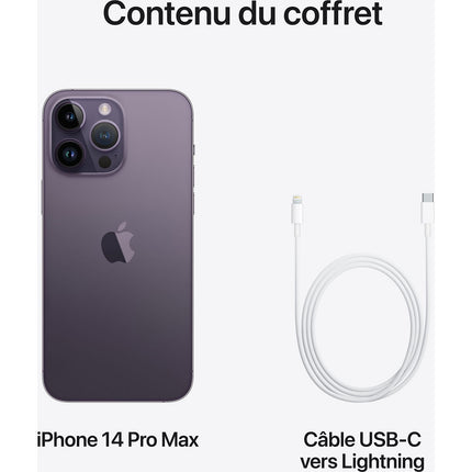 Smartphone APPLE iPhone 14ProMaxMauve128Go Batterie Neuve Reconditionné