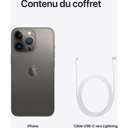Smartphone APPLE iPhone 13 Pro Graphite 256Go Excellent État avec Batterie Neuve - Reconditionné