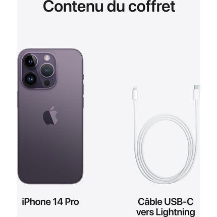 Smartphone APPLE iPhone 14 Pro Violet256Go Batterie Neuve Reconditionné