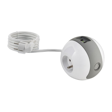 Multiprise USB WATT AND CO Wattball Blanc - Gris