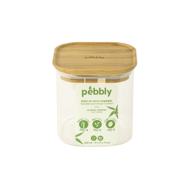 Boîte alimentaire PEBBLY en verre 0.8 L
