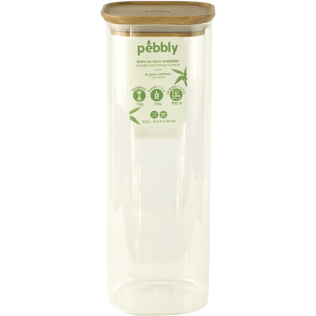 Boîte alimentaire PEBBLY en verre 2.20 L