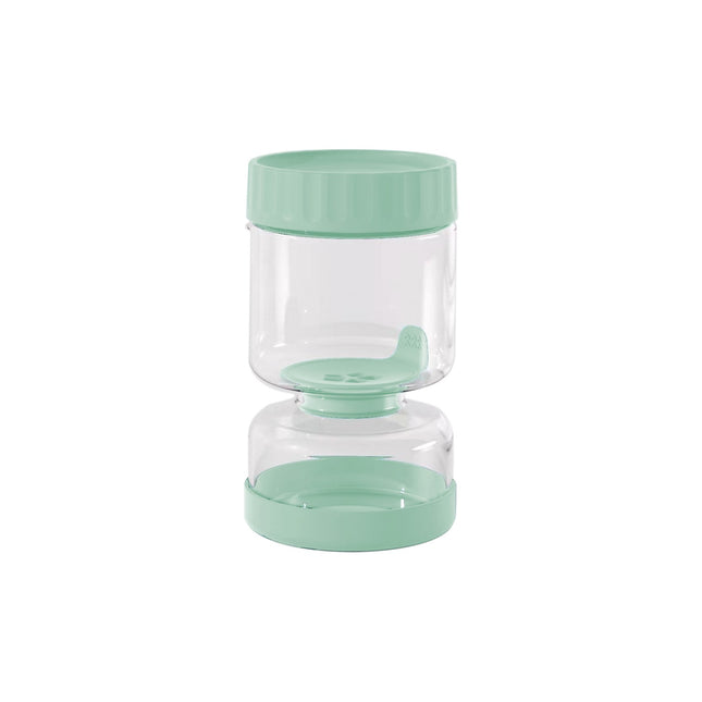 Bocal PEBBLY Verre 900 ml 2 compartiments Vert Sauge cornichons