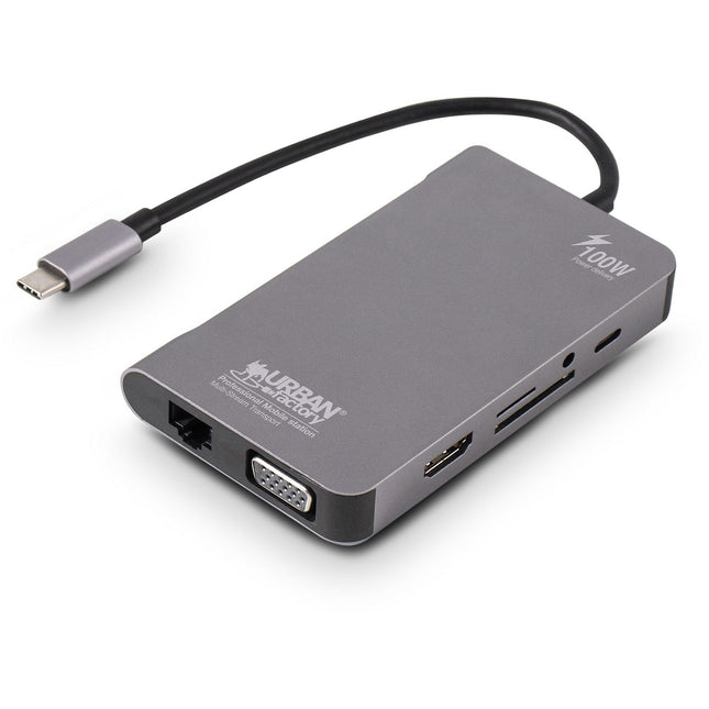 Hub USB C URBAN FACTORY USB-C/ multiports 10 en 1 power delivery