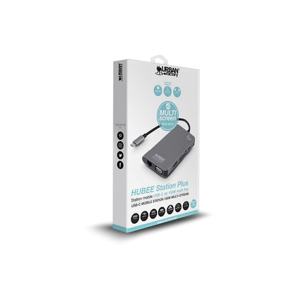 Hub USB C URBAN FACTORY USB-C/ multiports 10 en 1 power delivery
