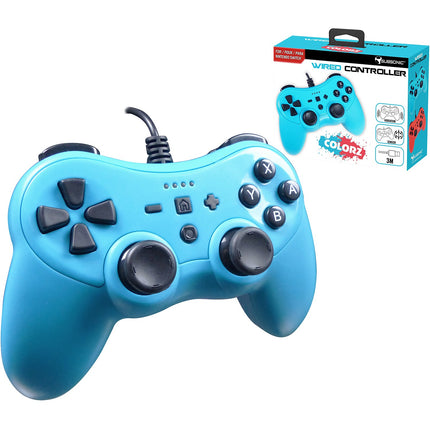 Manette SUBSONIC Manette filaire Switch Bleu néon