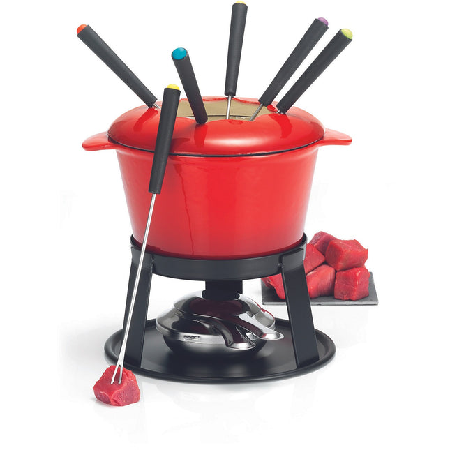 Fondue TABLE & COOK Bourguignonne fonte rouge 6 personnes