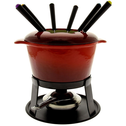 Fondue TABLE & COOK Bourguignonne fonte rouge 6 personnes
