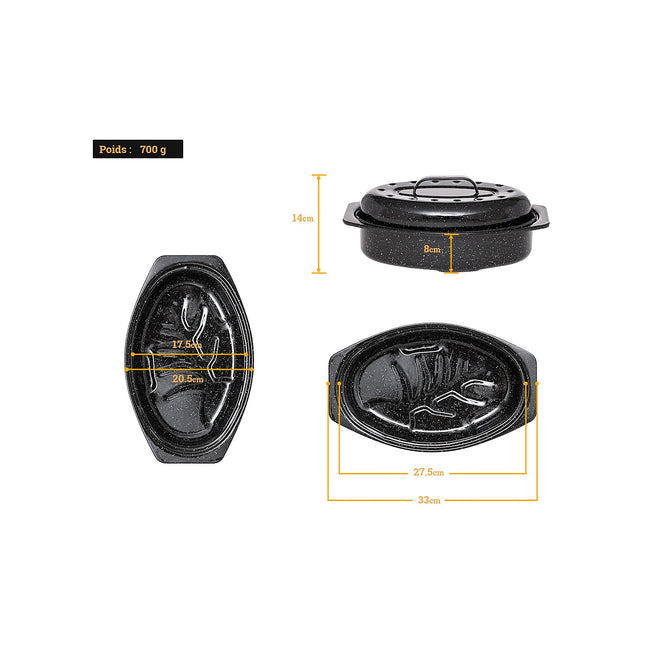 Cocotte GRANITEWARE Roaster diam33cm Rev. Céramique