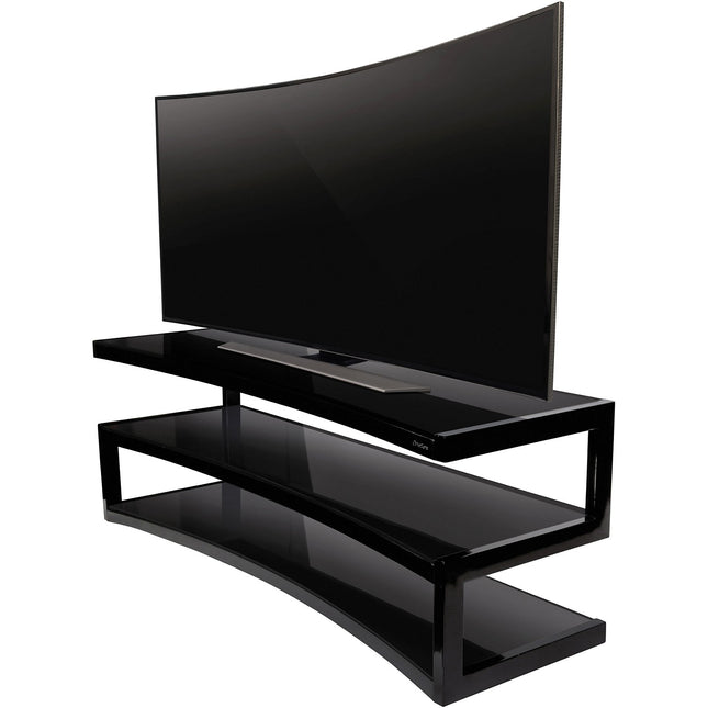 Meuble TV NORSTONE Esse Curve noir laqué/noir 32-60 P