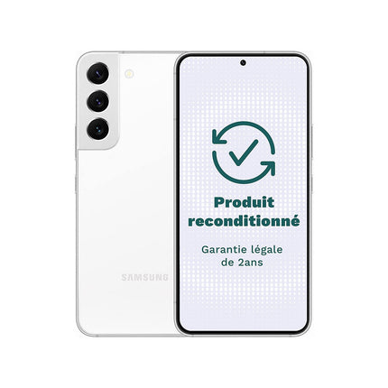 Smartphone SAMSUNG Galaxy S22 Blanc 128Go Très Bon État - Reconditionné