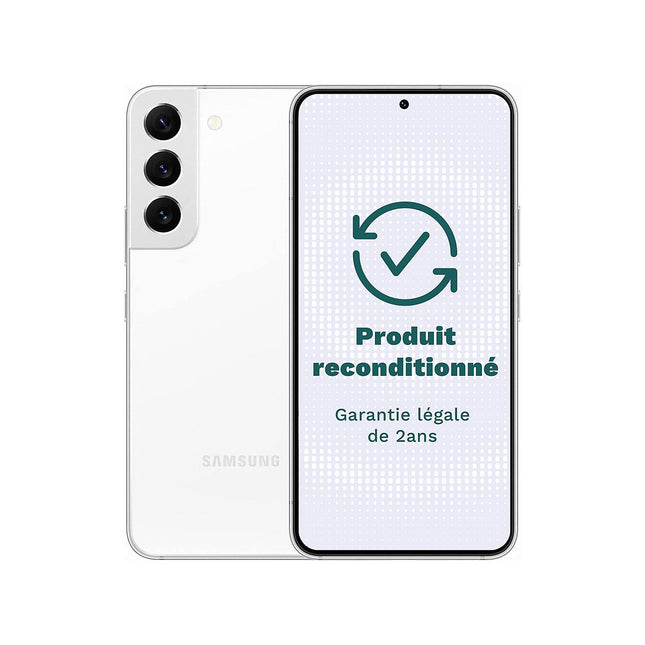 Smartphone SAMSUNG Galaxy S22 Blanc 128Go Très Bon État - Reconditionné