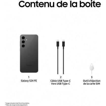 Smartphone SAMSUNG Galaxy S24 FE Gris 128Go Batterie Neuve Reconditionné