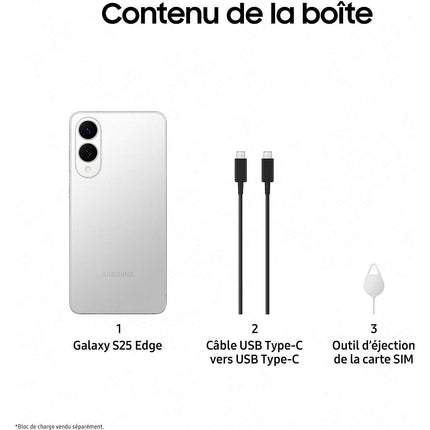 Smartphone SAMSUNG Galaxy S25 E Argent 512Go Batterie Neuve Reconditionné