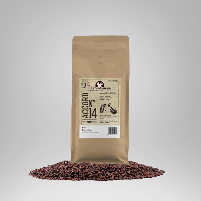 Café en grain LE FOU DU GRAIN Ethiopie 1Kg