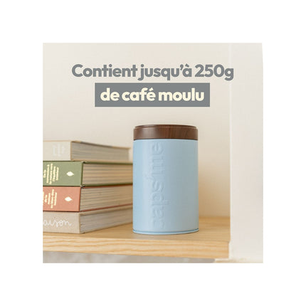 Boite à café CAPS ME à café bleue contenance 250g