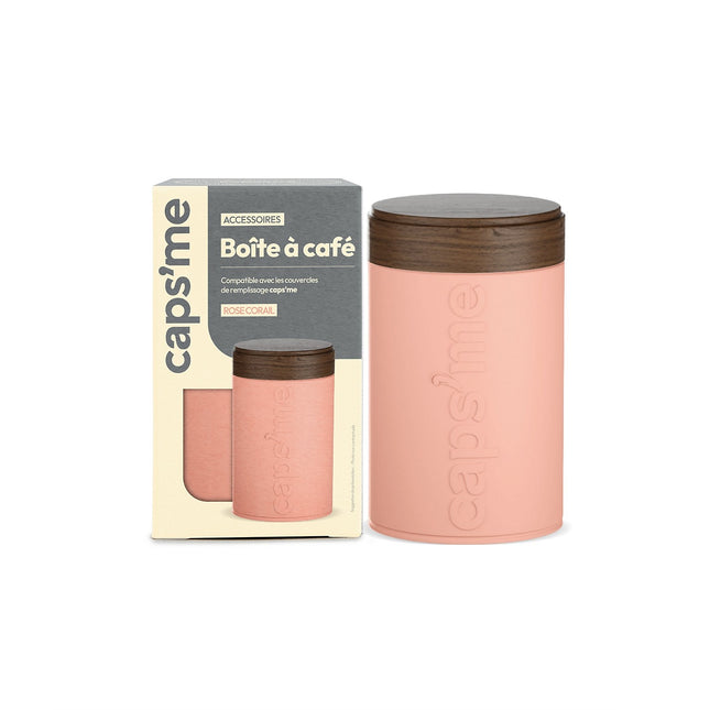 Boite à café CAPS ME à café rose contenance 250g