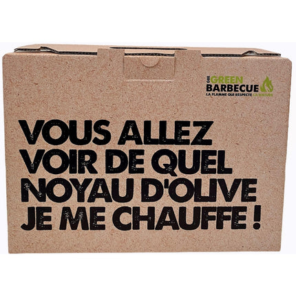 Charbon de bois GREENBBQ écologique noyaux d'olives 4kg