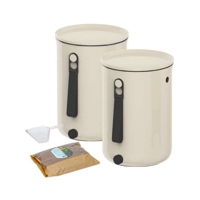 Composteur de cuisine BOKASHI Organico 2 set de 2 bacs 9.6L blanc
