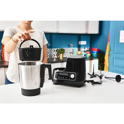 Robot cuiseur MOULINEX Clickchef noir HF456810 + cuiseur vapeur