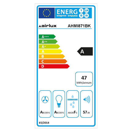 Hotte décorative murale inclinée AIRLUX AHMI671BK