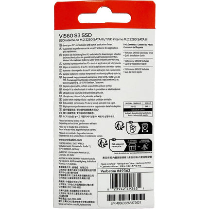 Disque dur SSD interne VERBATIM Disque interne SSD M.2 Verbatim 512Go