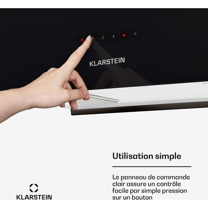 Hotte décorative îlot KLARSTEIN Kronleuchter L 60cm 590 m³/h LED noir