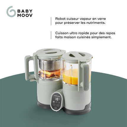 Mixeur Cuiseur Bébé BABYMOOV Nutriglass Celadon Green