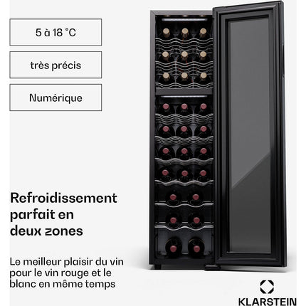 Cave à vin de service KLARSTEIN Shiraz 27 Duo 83L 27 bouteilles
