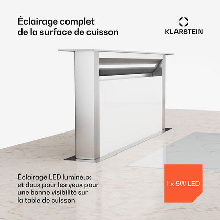 Hotte escamotable KLARSTEIN Royal Flush Eco 75cm 713,8m³/h A++ blanc