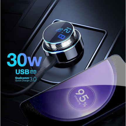 Transmetteur FM 3MK Transmetteur FM Bluetooth Chargeur Noir