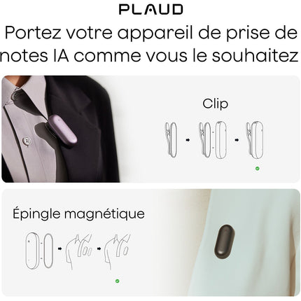 DICTAPHONE PLAUD NotePin Cosmic Gray & accessoires