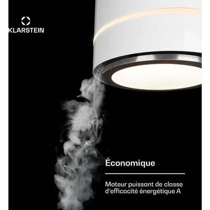 Hotte décorative îlot KLARSTEIN Tron Ambience îlot Ø 38cm 540m³/h blanc