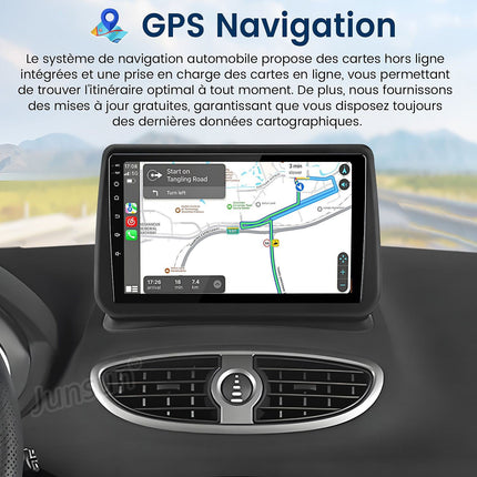 Autoradio connecté JUNSUN pour Renault Clio 3 2005-14 128G Carplay