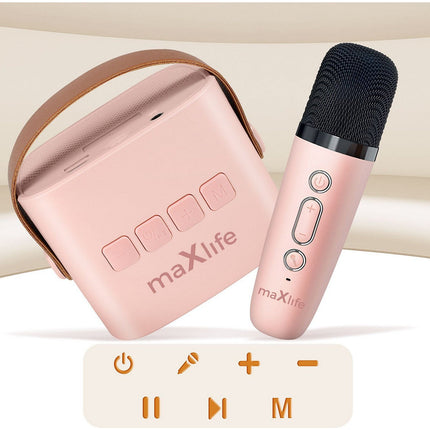 Enceinte PC MAXLIFE Enceinte Bluetooth + Micro Sans Fil Rose