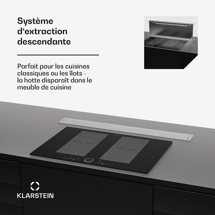 Hotte escamotable KLARSTEIN Royal Flush Eco 90cm 604m³/h A++ inox